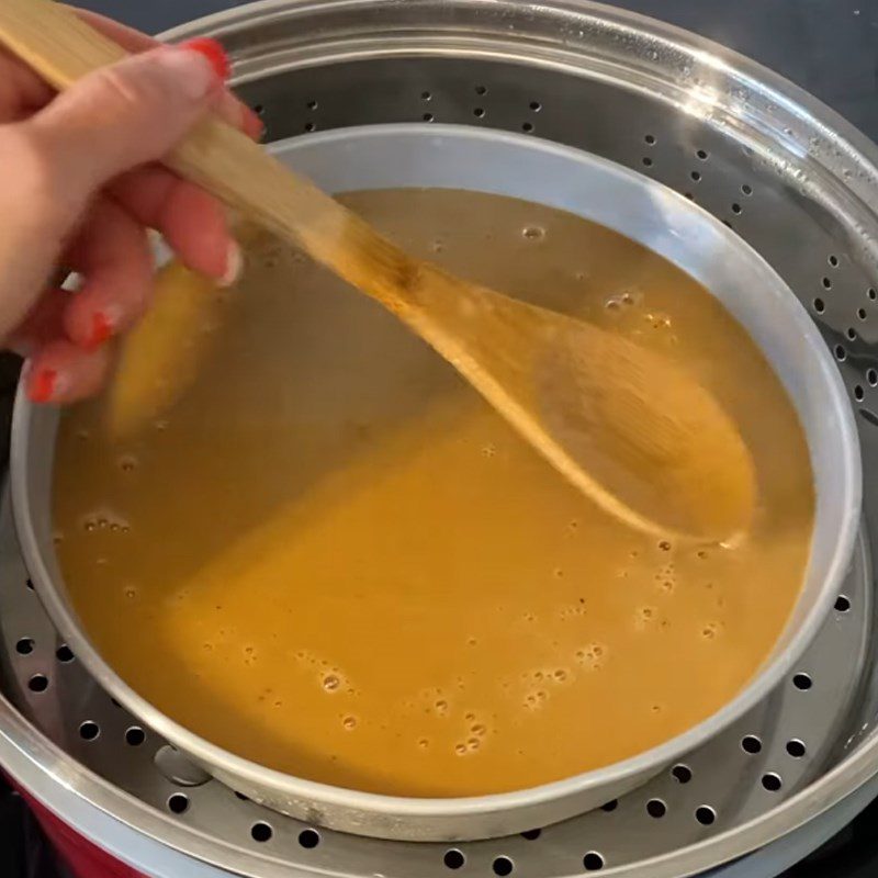 Step 4 Steaming the cake Steamed liver cake