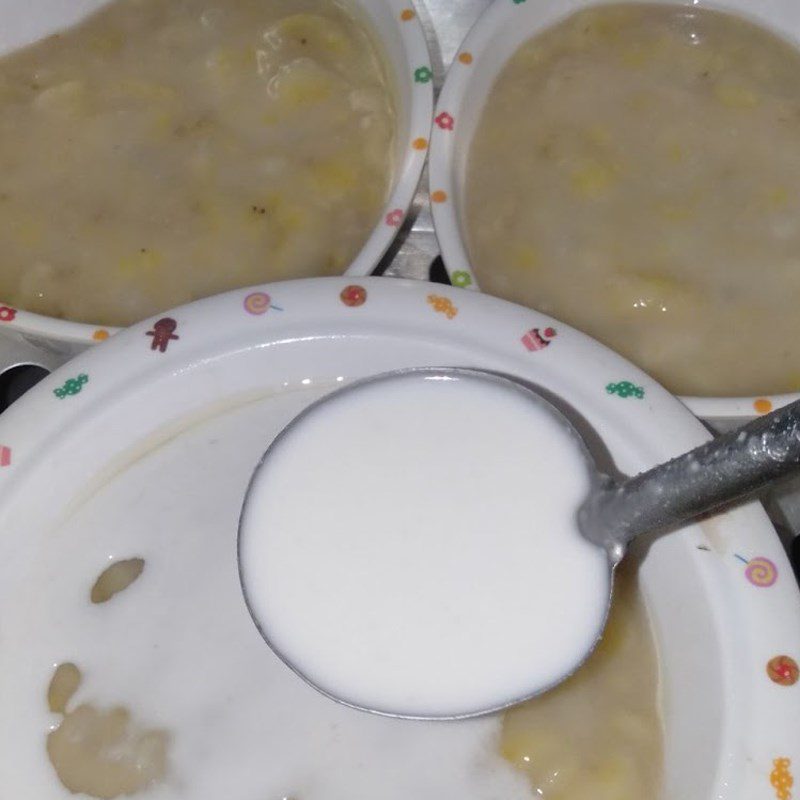 Step 4 Steaming the cake Steamed banana cake with coconut milk using tapioca flour and rice flour