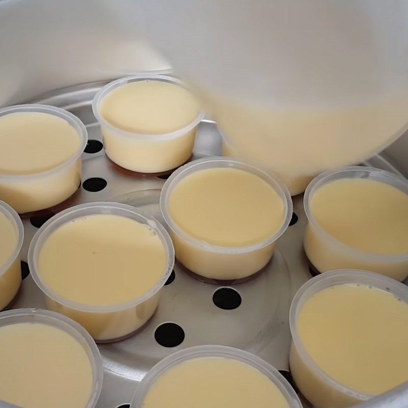 Step 4 Steaming the cake for condensed milk flan