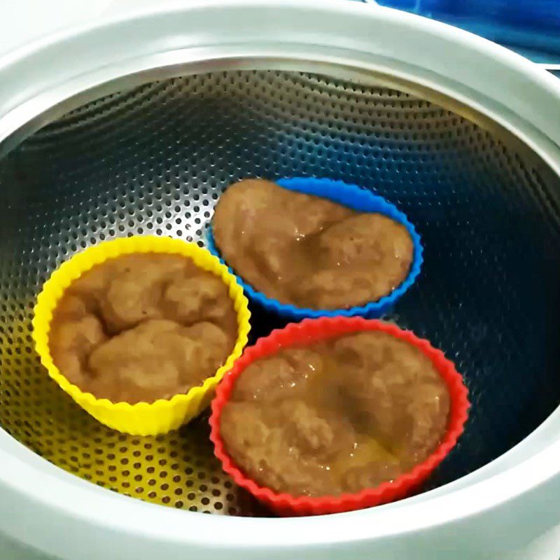 Step 4 Steaming Chocolate lava cake using a rice cooker