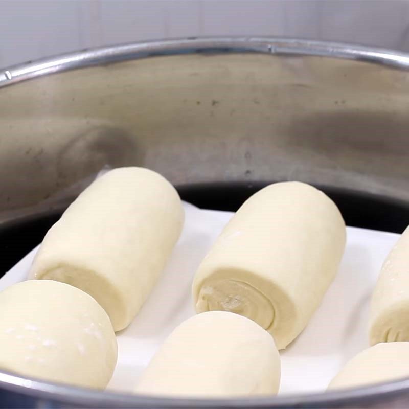Step 6 Steaming the buns Taro steamed buns without filling