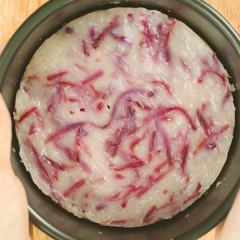 Step 3 Steaming the dough Purple sweet potato fried dough