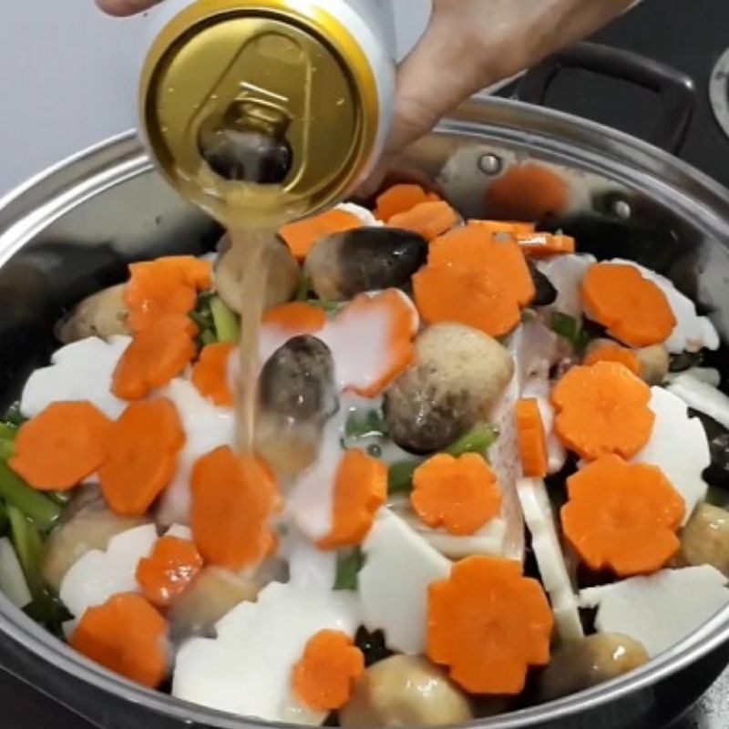 Step 3 Steaming fish Steamed pufferfish with beer