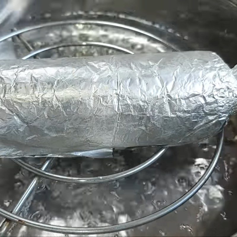 Step 4 Steaming the vegetarian mackerel