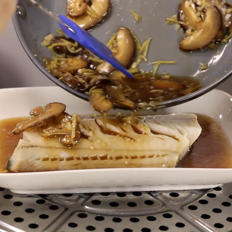 Step 5 Steamed Fish with Mushrooms