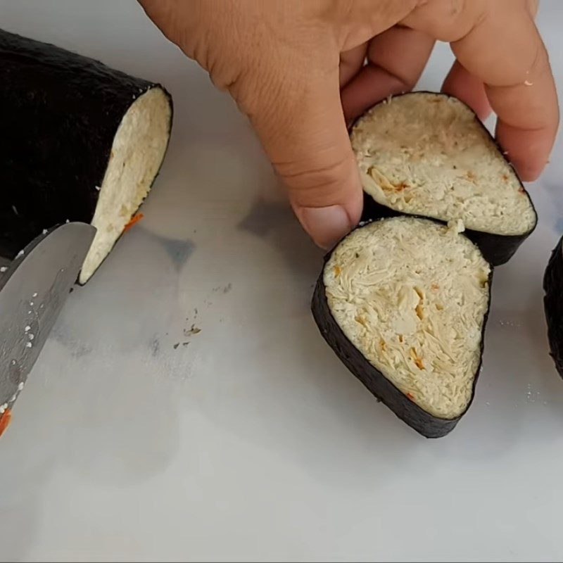 Step 4 Steaming the vegetarian mackerel