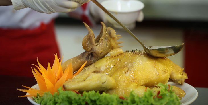 Step 5 Steam the chicken Steamed chicken with fish sauce