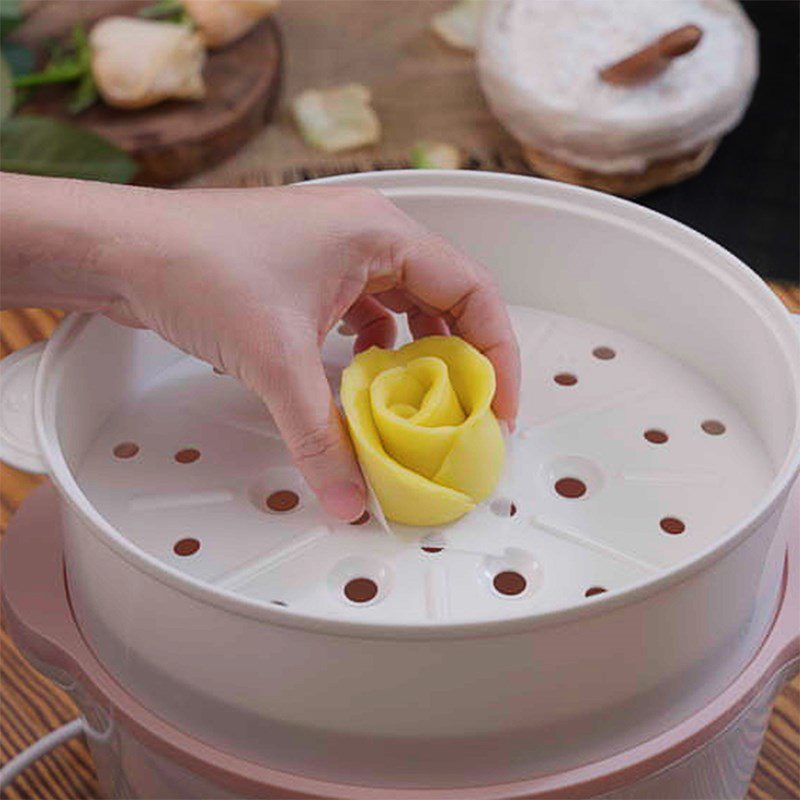Step 4 Steaming dumplings Rose-shaped dumplings