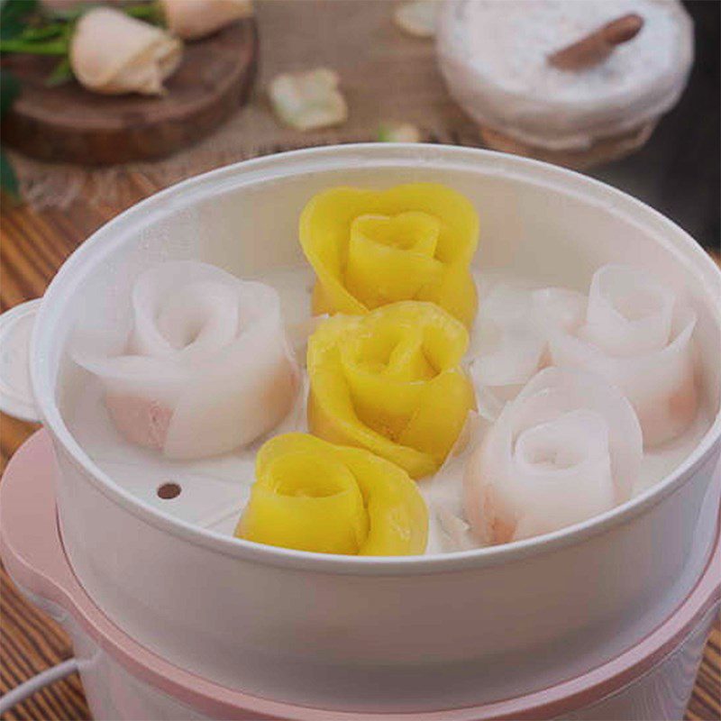 Step 4 Steaming dumplings Rose-shaped dumplings