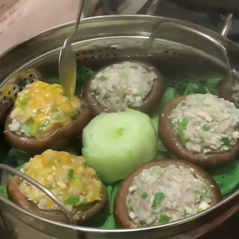 Step 5 Steam shiitake mushrooms Stuffed shiitake mushrooms steamed