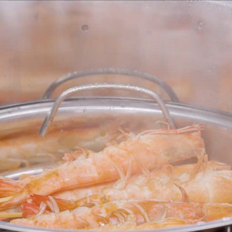 Step 2 Steaming shrimp Salted shrimp Tây Ninh