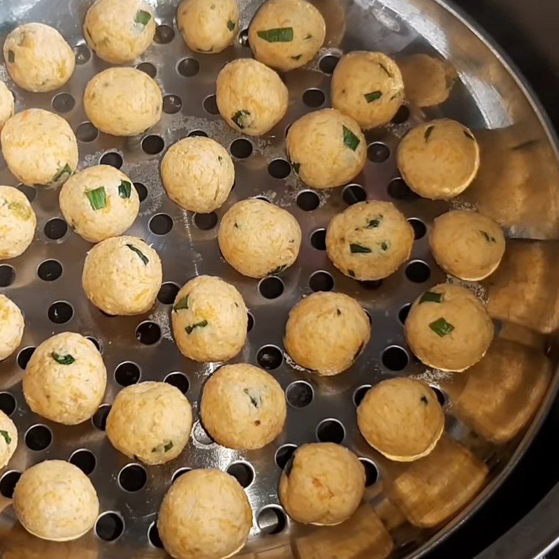 Step 5 Steamed shrimp balls Vegetarian shrimp balls