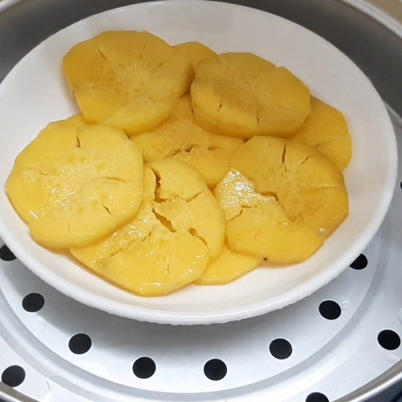 Step 1 Steam and mash sweet potatoes for Sweet Potato Buns with Red Bean Filling