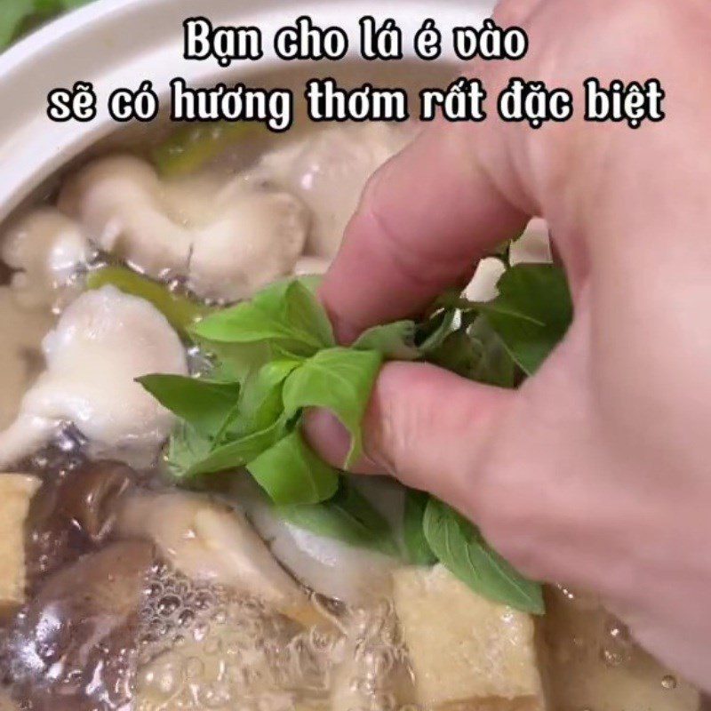 Step 4 Completion Mushroom hotpot with rice paddy herb