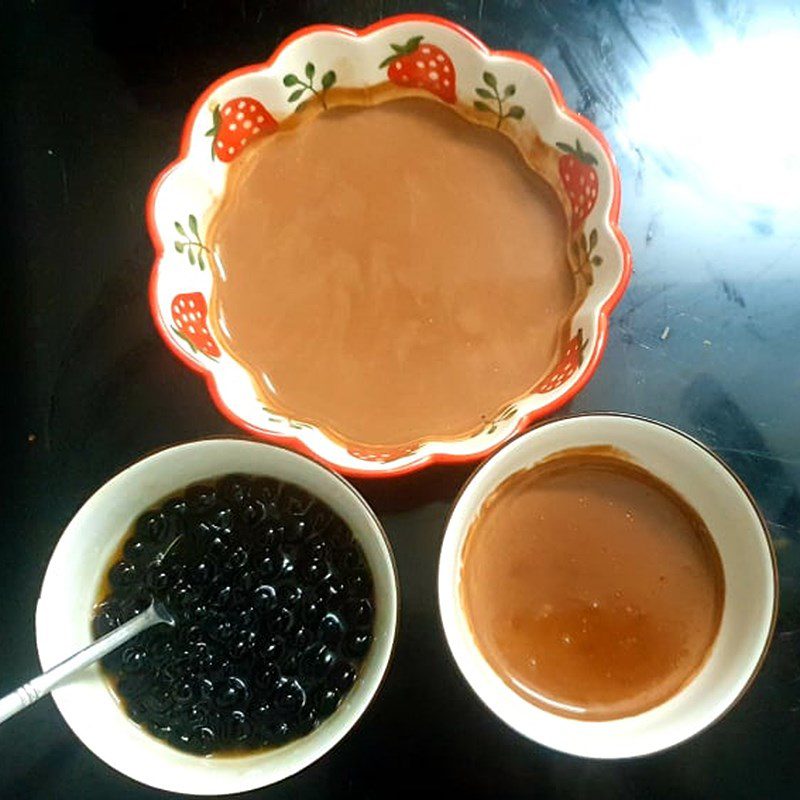 Step 3 Completion of Milo with black sugar pearls (Recipe shared by user)