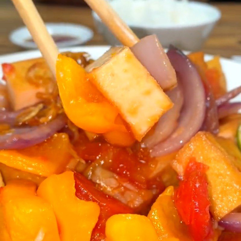 Step 3 Completion Sweet and Sour Stir-Fried Tofu