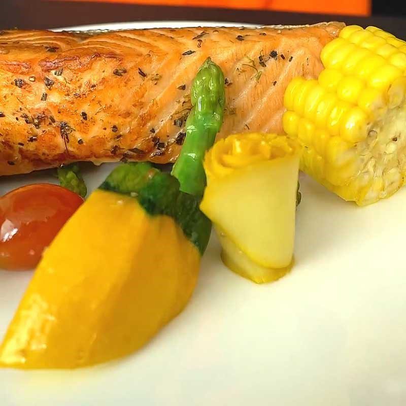 Step 7 Completion Pan-Seared Salmon with Cream Sauce