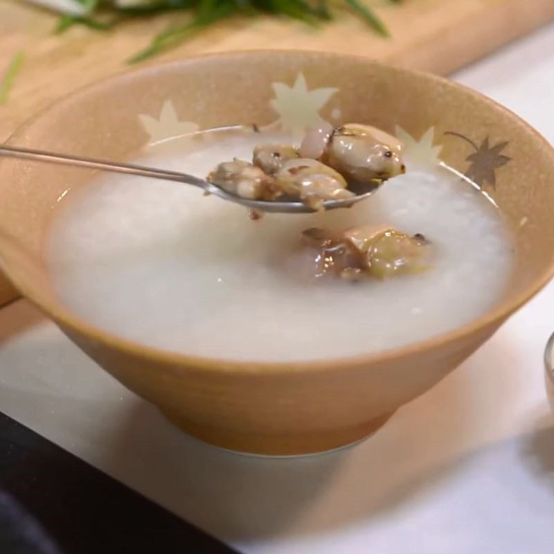 Step 4 Completion Clam porridge according to Nghe style