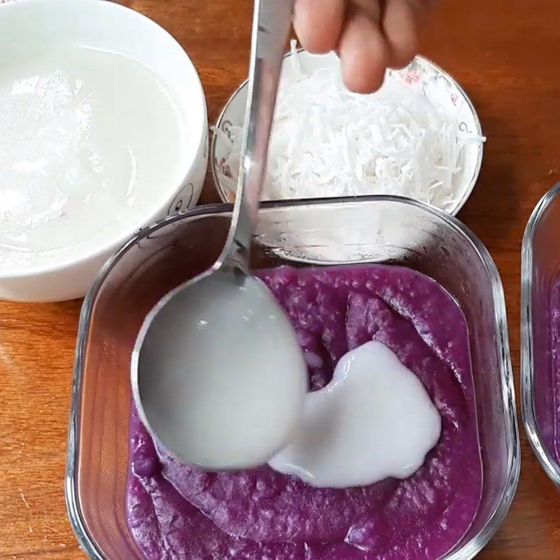 Step 6 Completion Sweet potato dessert (purple sweet potato) coconut milk