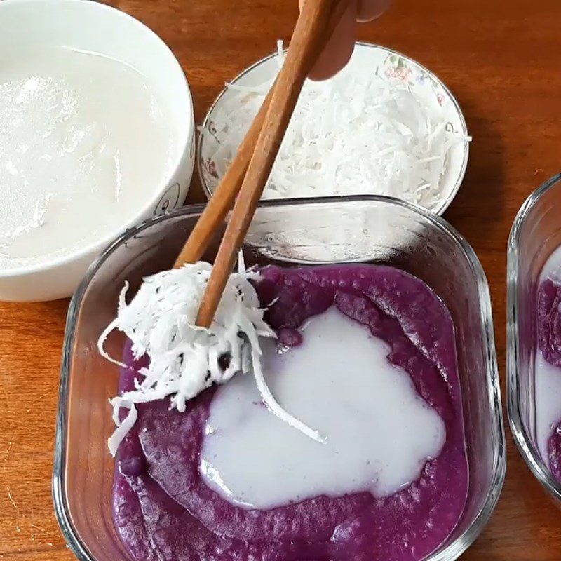 Step 6 Completion Sweet potato dessert (purple sweet potato) coconut milk