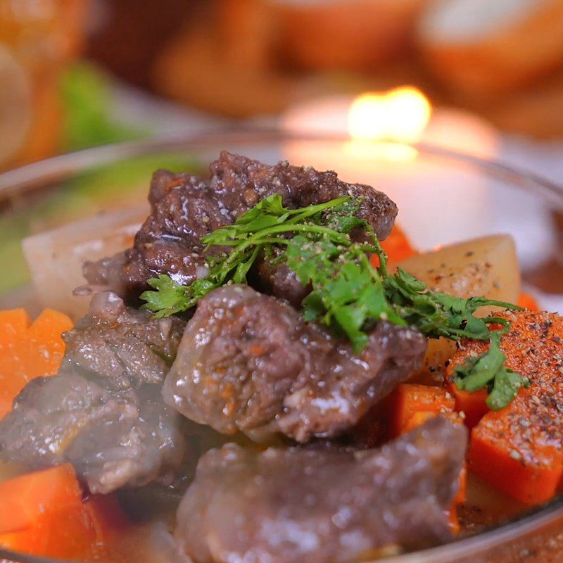 Step 6 Completion Beef stew with potatoes and carrots