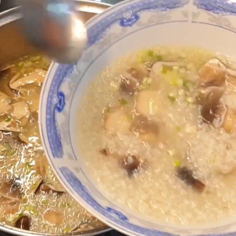 Step 6 Completion Chicken mushroom porridge