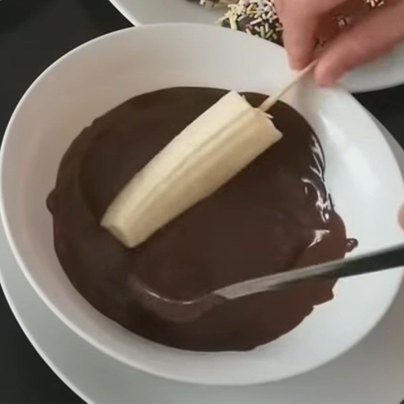 Step 3 Completion Banana chocolate popsicle