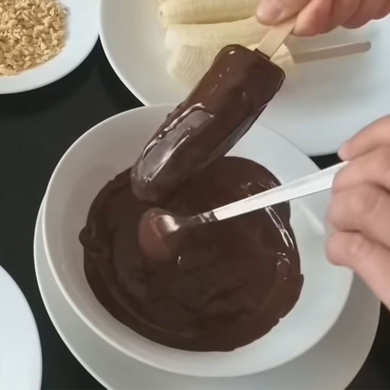 Step 3 Completion Banana chocolate popsicle