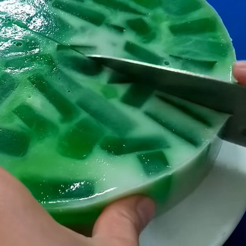 Step 6 Completion Coconut jelly pandan jelly