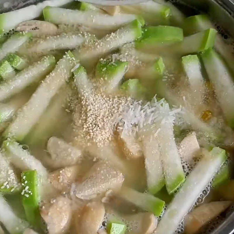 Step 3 Complete the gourd porridge Green bean porridge with gourd