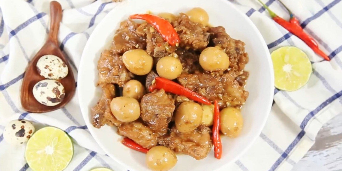 how to cook delicious simple braised spareribs with quail eggs at home 07746