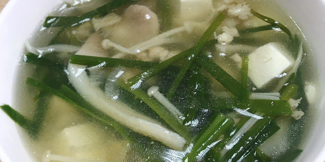 how to cook mushroom soup with soft tofu and thin sliced meat 10086