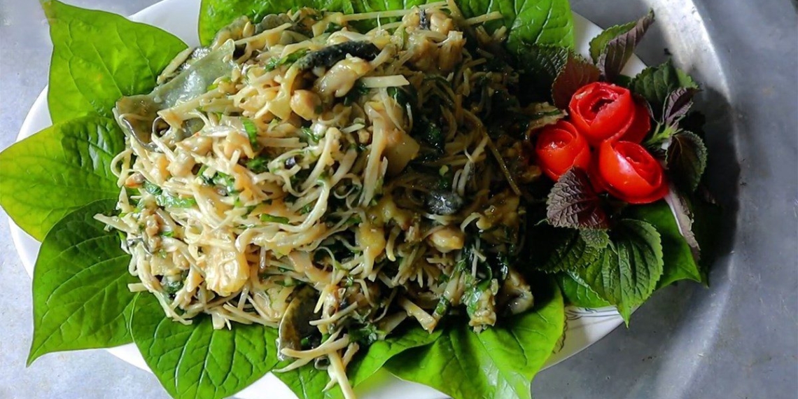 how to make delicious fried frog with banana flower for the whole family 09266