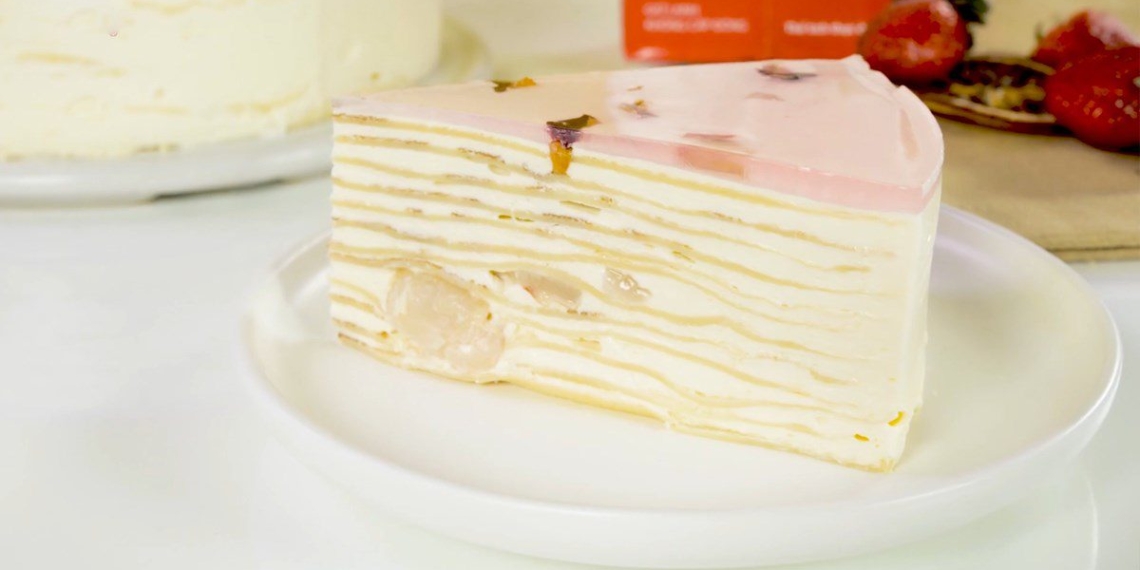 how to make delicious peach rose crepe cake easy to make 10140