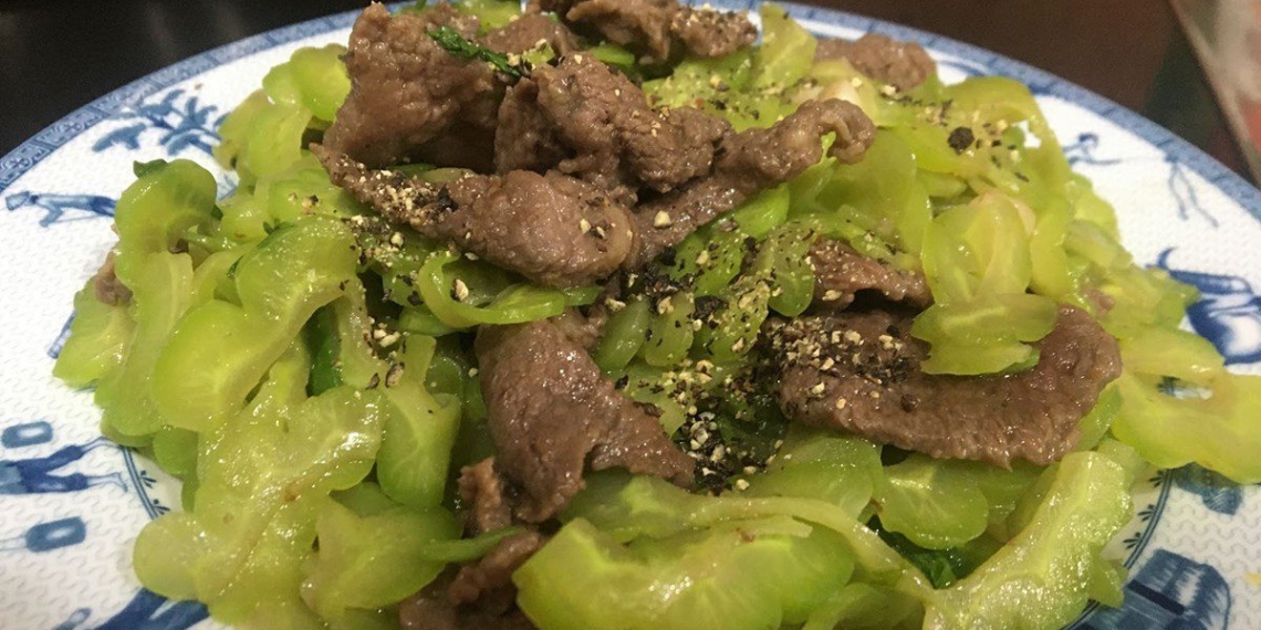 how to make delicious sweet bitter melon stir fried with beef easy to prepare for meal 11959