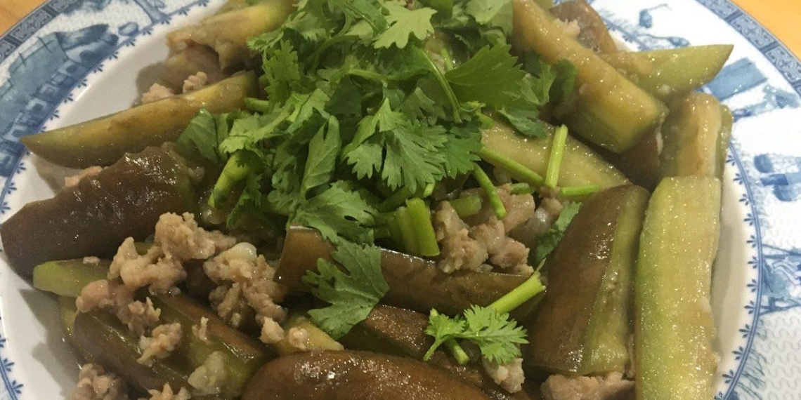 how to make eggplant stir fried with fragrant pork delicious simple rice 12806
