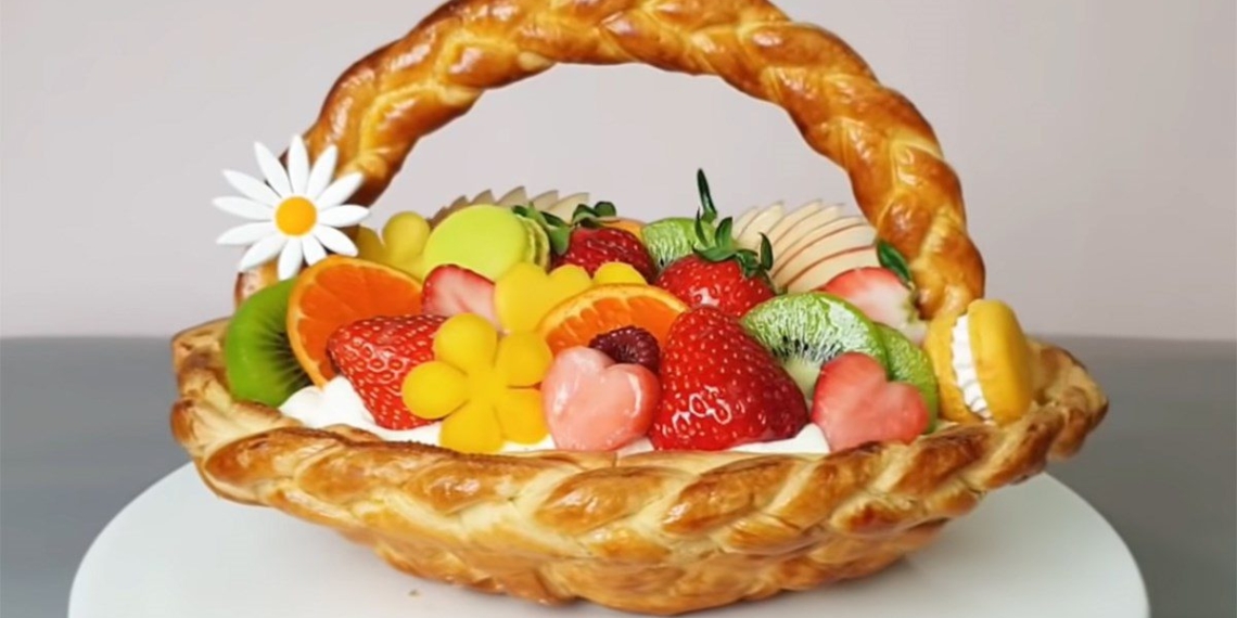 how to make fruit tart cake in the shape of a pretty basket 06821