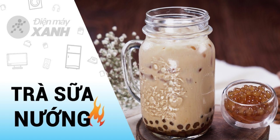 how to make grilled milk tea with golden sweet chewy balls easy to make 01274