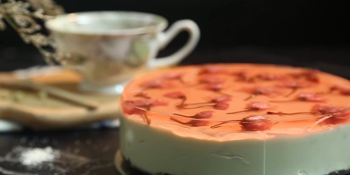 how to make sakura cheesecake beautiful cream cheese cherry blossom 08992