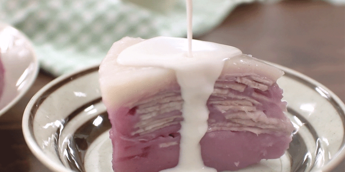 how to make steamed taro cake with coconut sauce soft fragrant delicious 08054