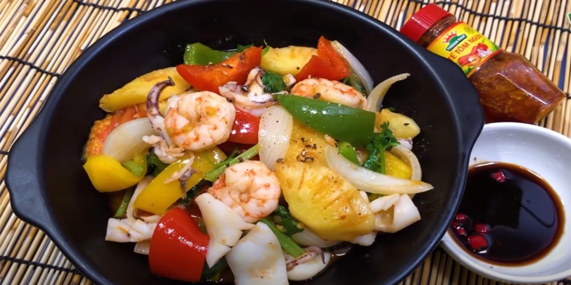 how to make sweet and sour stir fried seafood delicious recipe 03213