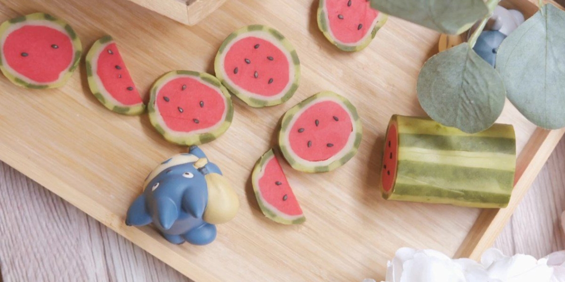 how to make watermelon shaped cookies without baking for day 06809