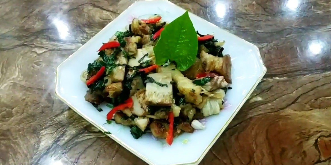 how to make young jackfruit stir fried with delicious fatty sister meat 09326