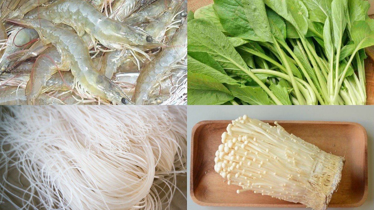 Ingredients for stir-fried mixed noodle soup