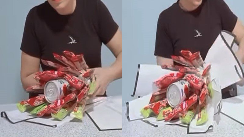 How to wrap flowers with candy