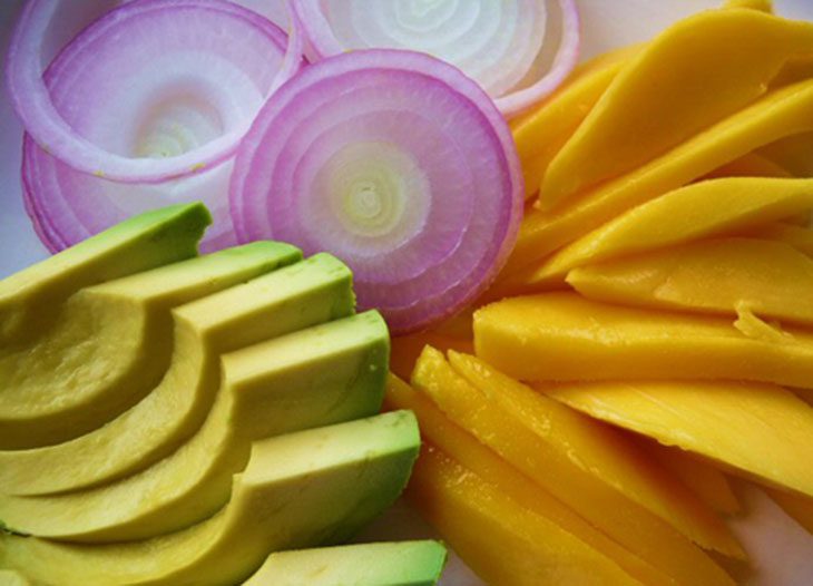 Ingredients for 3 vegan avocado salad recipes