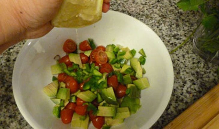 Step 2 Mix the ingredients Avocado Tomato Salad