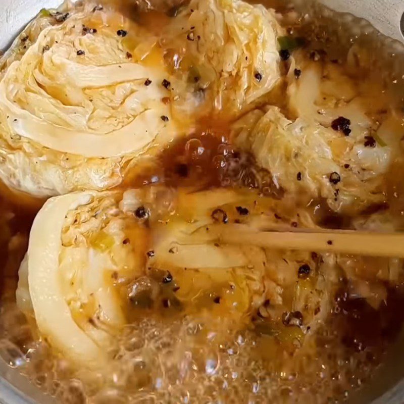 Step 4 Braised Cabbage with Pepper