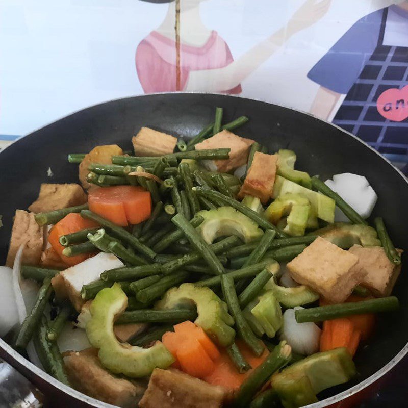 Step 2 Braised tofu and vegetables Braised tofu with vegetables