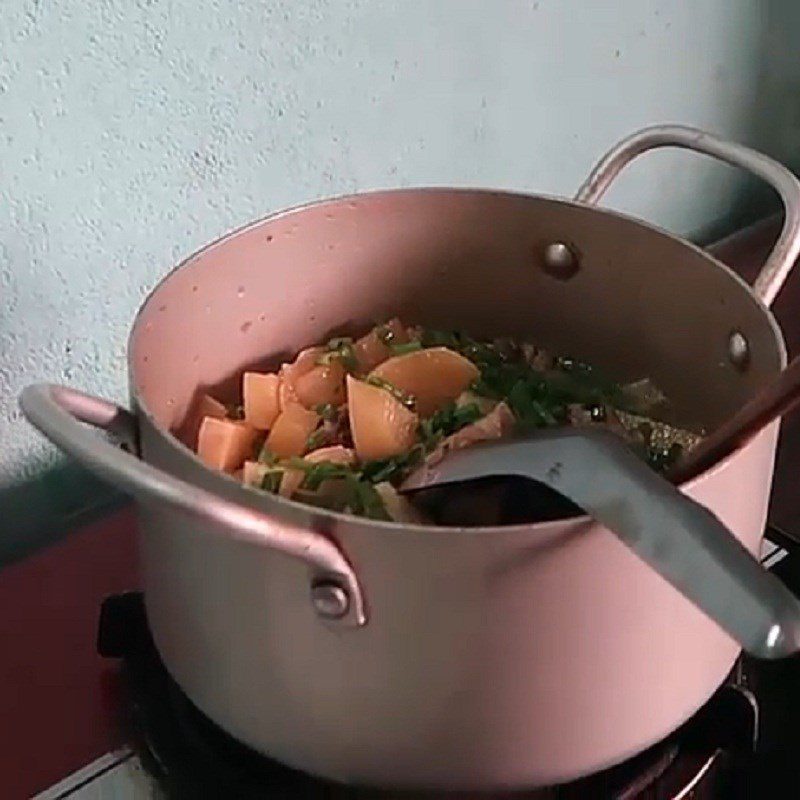 Step 4 Cooking the Dish Braised Meat with Jicama